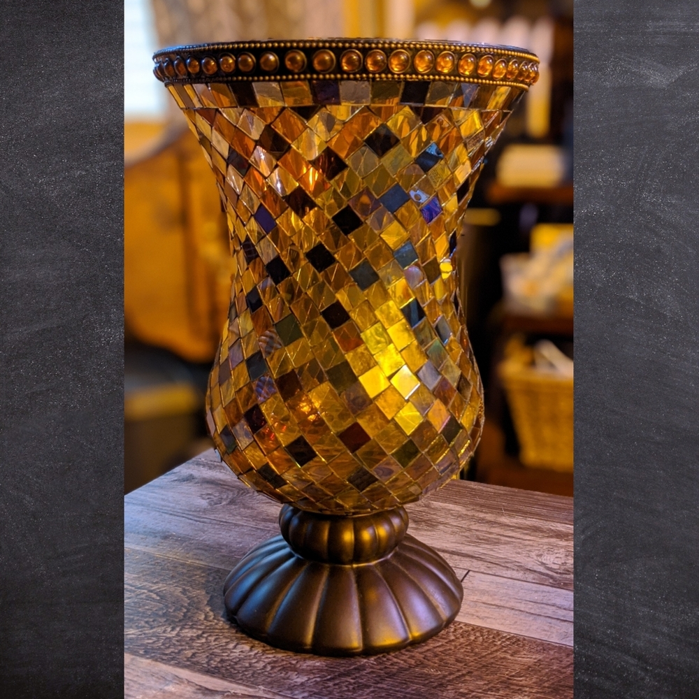 PartyLite Hurricane Moroccan Mosaic Candle Holder